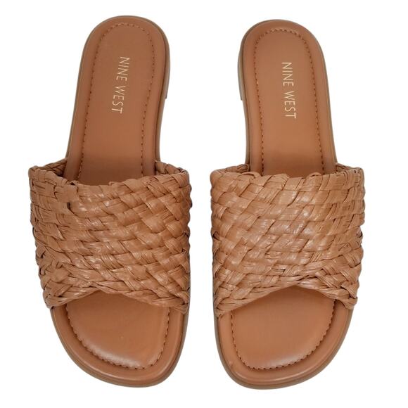 Nine West Women's Woven Slides Sandals Tan Size 7.5 - Picture 2 of 7